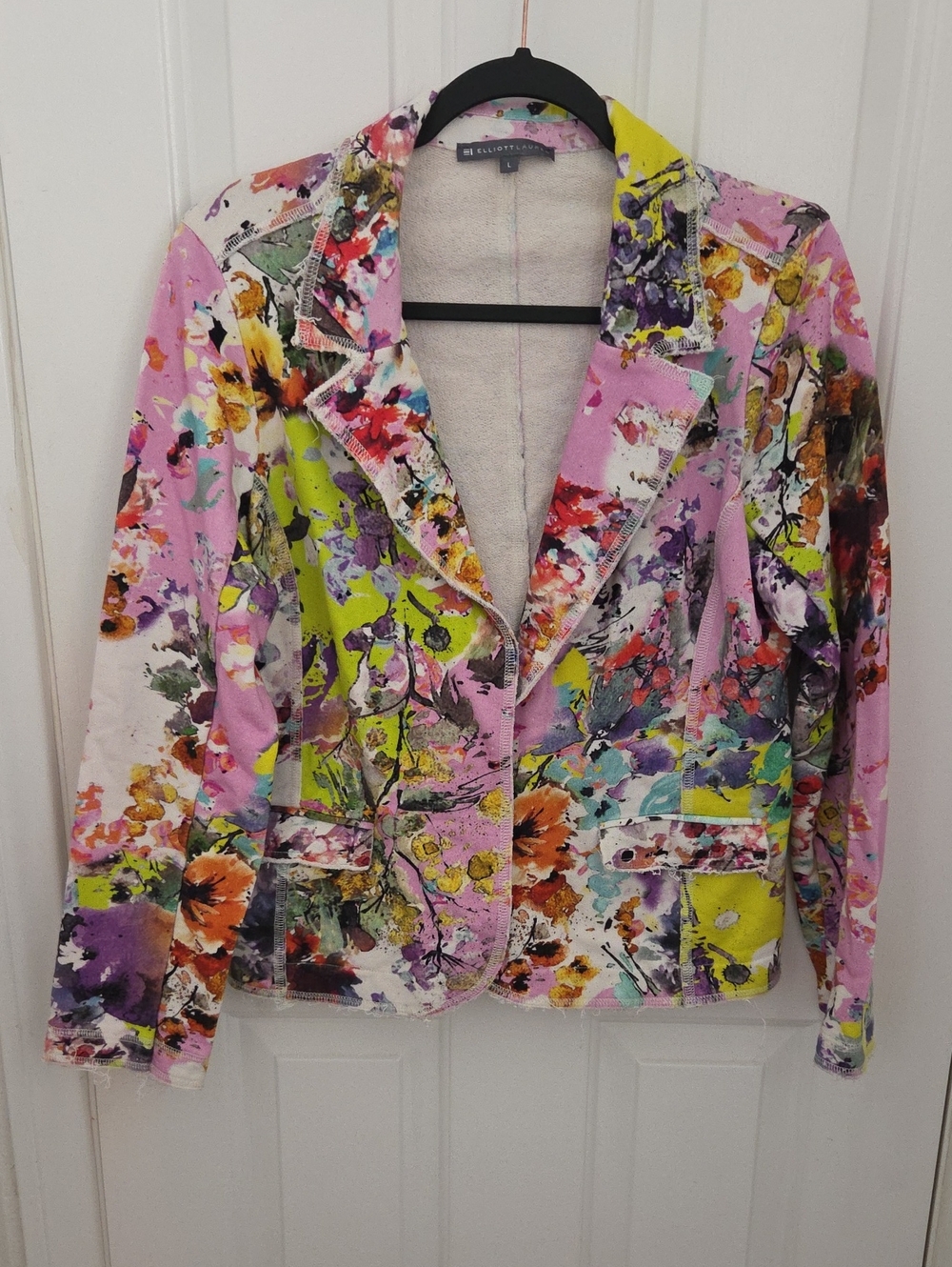 Elliott Lauren Pink Multicolor Floral Blazer Jacket